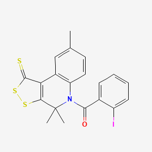 (2-iodophenyl)(4,4,8-trimethyl-1-thioxo-1,4-dihydro-5H-[1,2]dithiolo[3,4-c]quinolin-5-yl)methanone