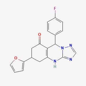 9-(4-fluorophenyl)-6-(furan-2-yl)-5,6,7,9-tetrahydro[1,2,4]triazolo[5,1-b]quinazolin-8(4H)-one