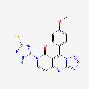 9-(4-methoxyphenyl)-7-[3-(methylsulfanyl)-1H-1,2,4-triazol-5-yl]pyrido[4,3-d][1,2,4]triazolo[1,5-a]pyrimidin-8(7H)-one