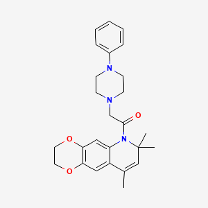 2-(4-phenylpiperazin-1-yl)-1-(7,7,9-trimethyl-2,3-dihydro[1,4]dioxino[2,3-g]quinolin-6(7H)-yl)ethanone