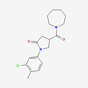 molecular formula C18H23ClN2O2 B11176015 4-(Azepan-1-ylcarbonyl)-1-(3-chloro-4-methylphenyl)pyrrolidin-2-one 