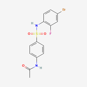 molecular formula C14H12BrFN2O3S B11176031 N-{4-[(4-bromo-2-fluorophenyl)sulfamoyl]phenyl}acetamide 