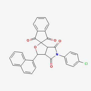 molecular formula C30H18ClNO5 B11176046 5-(4-chlorophenyl)-3-(naphthalen-1-yl)-3a,6a-dihydrospiro[furo[3,4-c]pyrrole-1,2'-indene]-1',3',4,6(3H,5H)-tetrone 