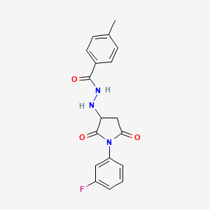 N'-[1-(3-fluorophenyl)-2,5-dioxopyrrolidin-3-yl]-4-methylbenzohydrazide