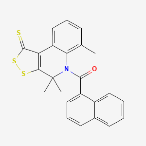 molecular formula C24H19NOS3 B11176074 1-naphthyl(4,4,6-trimethyl-1-thioxo-1,4-dihydro-5H-[1,2]dithiolo[3,4-c]quinolin-5-yl)methanone 