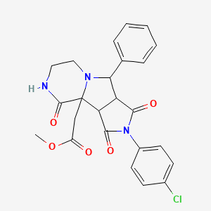 methyl 2-[4-(4-chlorophenyl)-3,5,12-trioxo-7-phenyl-4,8,11-triazatricyclo[6.4.0.02,6]dodecan-1-yl]acetate