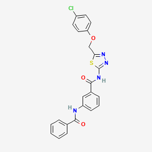 molecular formula C23H17ClN4O3S B11176090 3-Benzamido-N-{5-[(4-chlorophenoxy)methyl]-1,3,4-thiadiazol-2-YL}benzamide 