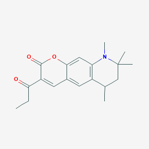 6,8,8,9-tetramethyl-3-propanoyl-6,7,8,9-tetrahydro-2H-pyrano[3,2-g]quinolin-2-one