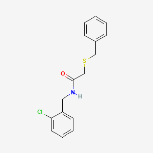 molecular formula C16H16ClNOS B11176165 2-(benzylsulfanyl)-N-(2-chlorobenzyl)acetamide 