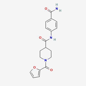 N-(4-carbamoylphenyl)-1-(furan-2-ylcarbonyl)piperidine-4-carboxamide