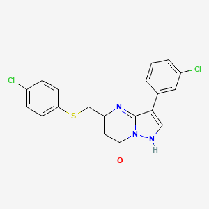 3-(3-chlorophenyl)-5-{[(4-chlorophenyl)sulfanyl]methyl}-2-methylpyrazolo[1,5-a]pyrimidin-7(4H)-one