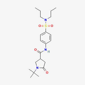 1-tert-butyl-N-[4-(dipropylsulfamoyl)phenyl]-5-oxopyrrolidine-3-carboxamide