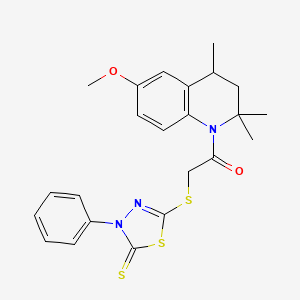 1-(6-methoxy-2,2,4-trimethyl-3,4-dihydroquinolin-1(2H)-yl)-2-[(4-phenyl-5-thioxo-4,5-dihydro-1,3,4-thiadiazol-2-yl)sulfanyl]ethanone