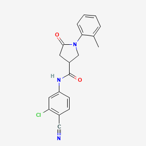 molecular formula C19H16ClN3O2 B11176205 N-(3-chloro-4-cyanophenyl)-1-(2-methylphenyl)-5-oxopyrrolidine-3-carboxamide 