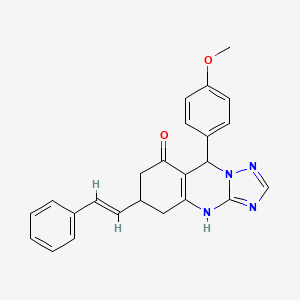 9-(4-methoxyphenyl)-6-[(E)-2-phenylethenyl]-5,6,7,9-tetrahydro[1,2,4]triazolo[5,1-b]quinazolin-8(4H)-one