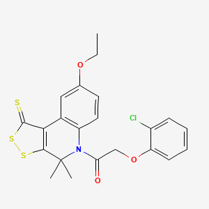 2-(2-chlorophenoxy)-1-(8-ethoxy-4,4-dimethyl-1-thioxo-1,4-dihydro-5H-[1,2]dithiolo[3,4-c]quinolin-5-yl)ethanone