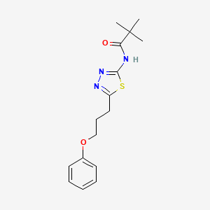 2,2-dimethyl-N-[5-(3-phenoxypropyl)-1,3,4-thiadiazol-2-yl]propanamide