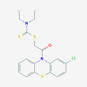 molecular formula C19H19ClN2OS3 B11176273 2-(2-chloro-10H-phenothiazin-10-yl)-2-oxoethyl diethylcarbamodithioate 