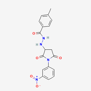 4-methyl-N'-[1-(3-nitrophenyl)-2,5-dioxopyrrolidin-3-yl]benzohydrazide