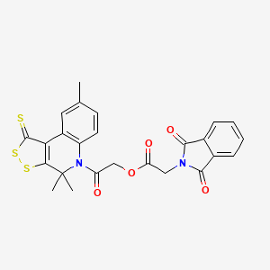 2-oxo-2-(4,4,8-trimethyl-1-thioxo-1,4-dihydro-5H-[1,2]dithiolo[3,4-c]quinolin-5-yl)ethyl (1,3-dioxo-1,3-dihydro-2H-isoindol-2-yl)acetate