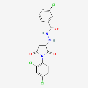 3-chloro-N'-[1-(2,4-dichlorophenyl)-2,5-dioxopyrrolidin-3-yl]benzohydrazide