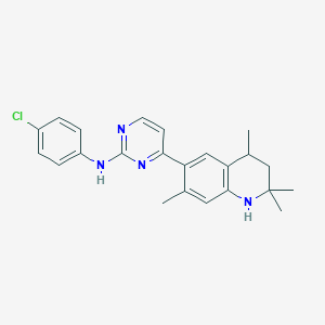 molecular formula C23H25ClN4 B11176320 N-(4-chlorophenyl)-4-(2,2,4,7-tetramethyl-1,2,3,4-tetrahydroquinolin-6-yl)pyrimidin-2-amine 