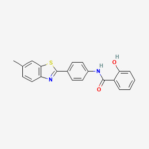 2-hydroxy-N-[4-(6-methyl-1,3-benzothiazol-2-yl)phenyl]benzamide