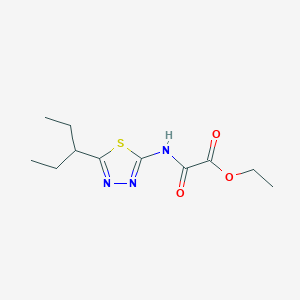 Ethyl oxo{[5-(pentan-3-yl)-1,3,4-thiadiazol-2-yl]amino}acetate