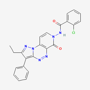 2-chloro-N-(2-ethyl-6-oxo-3-phenylpyrazolo[5,1-c]pyrido[4,3-e][1,2,4]triazin-7(6H)-yl)benzamide