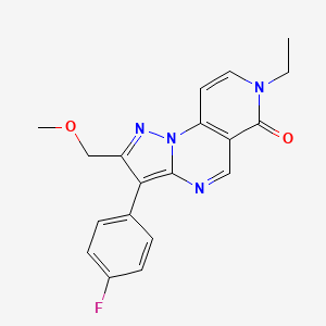 molecular formula C19H17FN4O2 B11176383 7-ethyl-3-(4-fluorophenyl)-2-(methoxymethyl)pyrazolo[1,5-a]pyrido[3,4-e]pyrimidin-6(7H)-one 