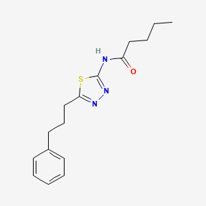 molecular formula C16H21N3OS B11176403 N-[5-(3-phenylpropyl)-1,3,4-thiadiazol-2-yl]pentanamide 