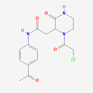 N-(4-acetylphenyl)-2-[1-(chloroacetyl)-3-oxopiperazin-2-yl]acetamide