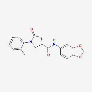 N-(1,3-benzodioxol-5-yl)-1-(2-methylphenyl)-5-oxopyrrolidine-3-carboxamide