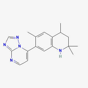 molecular formula C18H21N5 B11176445 2,2,4,6-Tetramethyl-7-([1,2,4]triazolo[1,5-a]pyrimidin-7-yl)-1,2,3,4-tetrahydroquinoline 