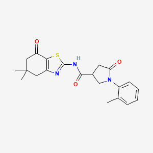 N-(5,5-dimethyl-7-oxo-4,5,6,7-tetrahydro-1,3-benzothiazol-2-yl)-1-(2-methylphenyl)-5-oxopyrrolidine-3-carboxamide