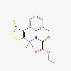 ethyl oxo(4,4,6,8-tetramethyl-1-thioxo-1,4-dihydro-5H-[1,2]dithiolo[3,4-c]quinolin-5-yl)acetate