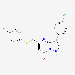 3-(4-chlorophenyl)-5-{[(4-chlorophenyl)sulfanyl]methyl}-2-methylpyrazolo[1,5-a]pyrimidin-7(4H)-one