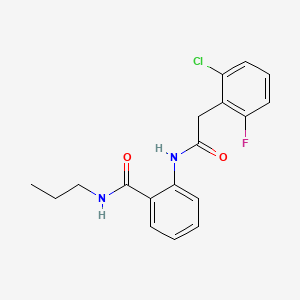 molecular formula C18H18ClFN2O2 B11176562 2-{[(2-chloro-6-fluorophenyl)acetyl]amino}-N-propylbenzamide 