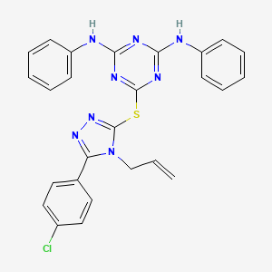 6-{[5-(4-chlorophenyl)-4-(prop-2-en-1-yl)-4H-1,2,4-triazol-3-yl]sulfanyl}-N,N'-diphenyl-1,3,5-triazine-2,4-diamine