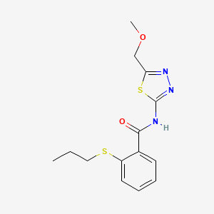 N-[5-(methoxymethyl)-1,3,4-thiadiazol-2-yl]-2-(propylsulfanyl)benzamide