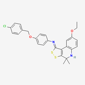 (4-(((4-chlorophenyl)methyl)oxy)phenyl)(8-(ethyloxy)-4,4-dimethyl-4,5-dihydro-1H-[1,2]dithiolo[3,4-c]quinolin-1-ylidene)amine