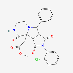 molecular formula C24H22ClN3O5 B11176645 methyl 2-[4-(2-chlorophenyl)-3,5,12-trioxo-7-phenyl-4,8,11-triazatricyclo[6.4.0.02,6]dodecan-1-yl]acetate 