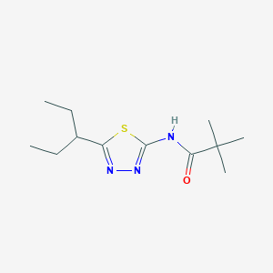 2,2-dimethyl-N-[5-(pentan-3-yl)-1,3,4-thiadiazol-2-yl]propanamide