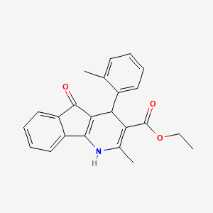 ethyl 2-methyl-4-(2-methylphenyl)-5-oxo-4,5-dihydro-1H-indeno[1,2-b]pyridine-3-carboxylate