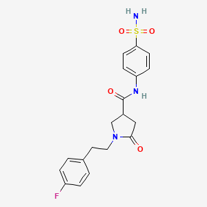 molecular formula C19H20FN3O4S B11176691 1-[2-(4-fluorophenyl)ethyl]-5-oxo-N-(4-sulfamoylphenyl)pyrrolidine-3-carboxamide 