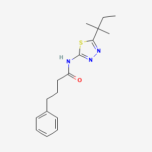 molecular formula C17H23N3OS B11176717 N-[5-(2-methylbutan-2-yl)-1,3,4-thiadiazol-2-yl]-4-phenylbutanamide 