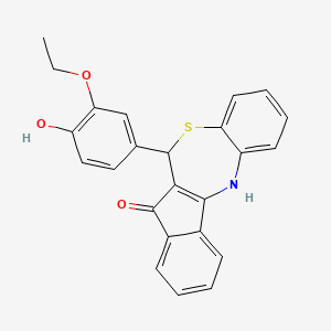 molecular formula C24H19NO3S B11176739 6-(3-Ethoxy-4-hydroxyphenyl)-6H-indeno[2,1-C][1,5]benzothiazepin-7-OL 