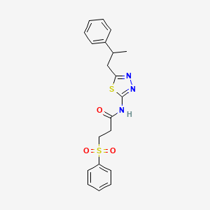 N-[5-(2-phenylpropyl)-1,3,4-thiadiazol-2-yl]-3-(phenylsulfonyl)propanamide