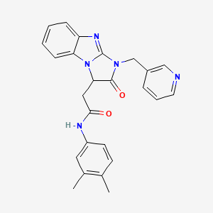 molecular formula C25H23N5O2 B11176819 N-(3,4-dimethylphenyl)-2-[2-oxo-1-(pyridin-3-ylmethyl)-2,3-dihydro-1H-imidazo[1,2-a]benzimidazol-3-yl]acetamide 