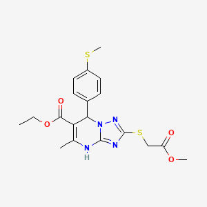 Ethyl 2-[(2-methoxy-2-oxoethyl)sulfanyl]-5-methyl-7-[4-(methylsulfanyl)phenyl]-4,7-dihydro[1,2,4]triazolo[1,5-a]pyrimidine-6-carboxylate